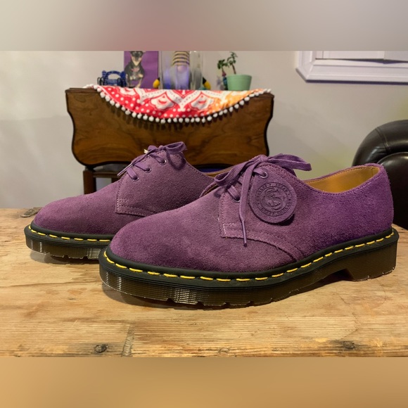 Purple 1461 suede Dr. Martens unisex size 6 - Picture 2 of 8